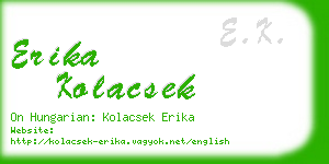 erika kolacsek business card
